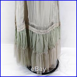 NEW NWT Nataya Plus Size Vintage Edwardian Gown Antique Beige Dress Slip Set 1X