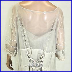 NEW NWT Nataya Plus Size Vintage Edwardian Gown Antique Beige Dress Slip Set 2X