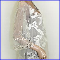 NEW NWT Nataya Plus Size Vintage Edwardian Gown Antique Beige Dress Slip Set 3X