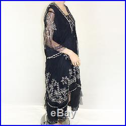 NEW NWT Nataya Plus Size Vintage Titanic Gown Sapphire Tulle Dress & Slip Set 3X