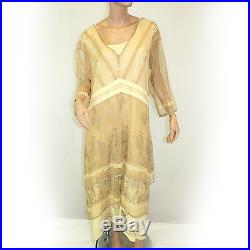 NEW NWT Nataya Plus Size Vintage Titanic Tea Party Gown Butter Dress Slip Set 3X