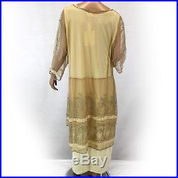 NEW NWT Nataya Plus Size Vintage Titanic Tea Party Gown Butter Dress Slip Set 3X