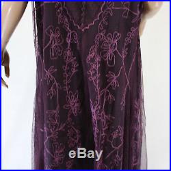 NEW Nataya Plus Size Vintage Titanic Eggplant Lace Tea Dress & Slip Set 3X