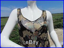 NEW RRL S dress Ralph Lauren crinkled silk slip black floral vintage look $695