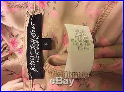 New Vintage Betsey Johnson Silk Cream Floral Print Cocktail Party Slip Dress 6