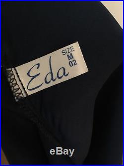 NEW VINTAGE EDA Gorgeous 100% Silk Satin Slip Top embroidered lace nighty UK12 M
