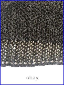 NEW WithOTag 2 PCS Vintage Crochet Beaded Dress Dark Green & Black Slip Dress SZ M