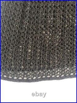 NEW WithOTag 2 PCS Vintage Crochet Beaded Dress Dark Green & Black Slip Dress SZ M