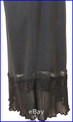 NEXT Black 20s Vtg-Look Pleated Bias-Cut Slip-Style Long Dress Eve Gown S 4