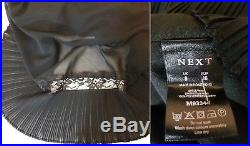 NEXT Black 20s Vtg-Look Pleated Bias-Cut Slip-Style Long Dress Eve Gown S 4