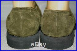 NOS 7.5 Mens Green Suede VTG 1970s Hush Puppies Loafer Slip On Dress Shoe 70s
