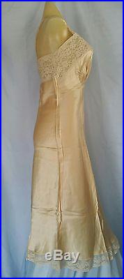 NWOT Antique Vintage Fischer Heavenly Silk French Lace Dress Slip 30s/40s Sz36