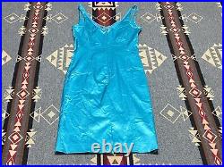 NWT DOLCE & GABBANA Women's Lace Blue Cotton Slip Dress Sz 26/40 Vintage ZY