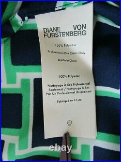 NWT Diane von Furstenberg Wrap Dress with Slip in Vintage Weave Vetiver 12 $398