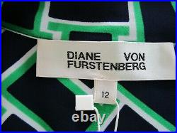 NWT Diane von Furstenberg Wrap Dress with Slip in Vintage Weave Vetiver 12 $398