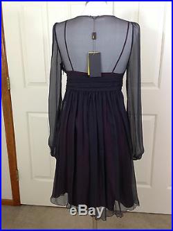 NWT FENDI Silk Chiffon Dress with Empire Waist & Silk Slip IT42 Vintage