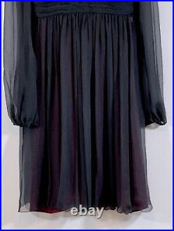 NWT FENDI Silk Chiffon Dress with Empire Waist & Silk Slip IT42 Vintage