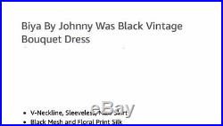 NWT! Johnny Was BIYA Silk Applique VINTAGE BOUQUET Mesh Dress w Slip S $368