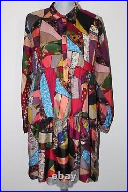 NWT Johnny Was Biya JWLA 3J Workshop Vintage Jasmine Silk Print Dress with Slip L