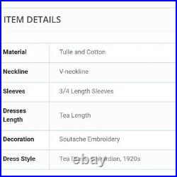NWT Nataya Vintage Titanic Tea Party Blue Dress Slip Set