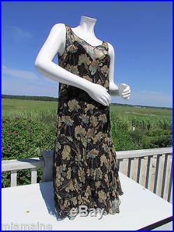 NWT RRL M dress Ralph Lauren crinkled silk slip black floral vintage look $695