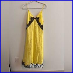 NWT Rag & bone Logan Lace Midi Slip Dress Silk Dress 90s lingerie yellow black
