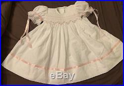 NWT Strasburg Vintage 3 Months Style H 495 Dress White Ribbon Smocked Slip