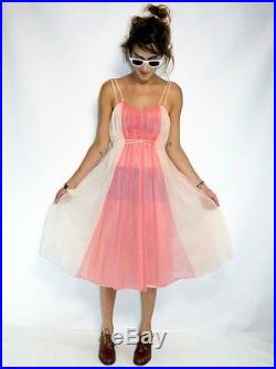 NWT VTG Double Pastel Slip Nightgown Dress Peignoir Petticoat Vanity Fair 36