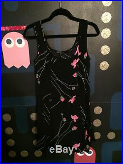 NWT VTG Lot of 2 Betsey Johnson Slip Dress L Pink White Black Floral Cami Tank