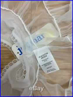 NWT VTG Sheer Full Circle Slip Dress Lace Ruffles Pageant Party 18 Months USA