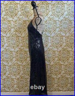 NWT Victoria's Secret Rare 2000s Vintage Deadstock Black Sequin Slip Dress S