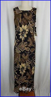 NWT Vintage Saint Tropez Wear 80s Long Maxi Sheer Floral Slip Dress Womens M