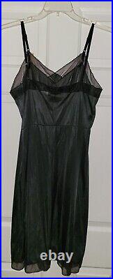 NWT Vintage Sliperfection Full Dress Black Slip Nylon Size 38 Sexy NOS