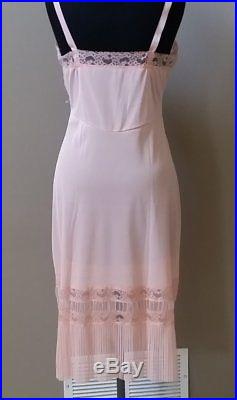 NWT vintage 40's 50's Corsage extra fancy bombshell nylon pink full slip dress
