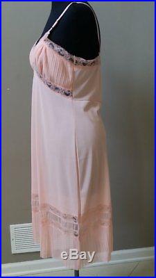 NWT vtg 40's 50's Corsage fancy bombshell nylon pink full slip dress
