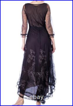 Nataya 40163 Downton Abbey Tea Party Dress S Black Formal Victorian VTG NWT