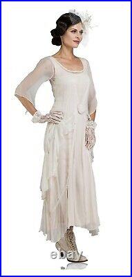 Nataya Dress Vintage Inspired Downton Abbey Destination Wedding Tea Rose Chiffon