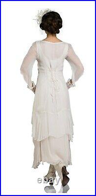 Nataya Dress Vintage Inspired Downton Abbey Destination Wedding Tea Rose Chiffon