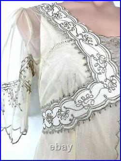 Nataya Ivory Formal Tea Party Dress S Vintage Style Titanic Bohemian Gatsby NWT