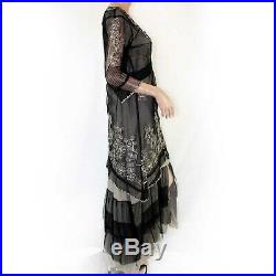 Nataya Plus Size Vintage Ivory Party Gown Black Dress Slip Set 1X