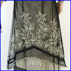 Nataya Plus Size Vintage Ivory Party Gown Black Dress Slip Set 1X