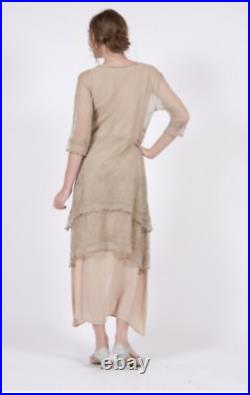 Nataya Titanic Dress S Beige Gatsby Downton abbey vintage style 5901 new