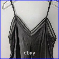 Neiman Marcus Women's Vintage Black Maxi Silk Sleeveless Slip Dress Size L