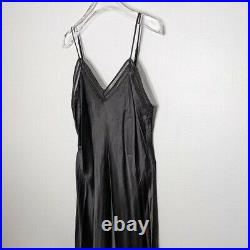 Neiman Marcus Women's Vintage Black Maxi Silk Sleeveless Slip Dress Size L