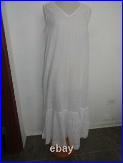 New April Cornell White Slip L Large Nighties Sleepwear Dress NWT Lace Vintage
