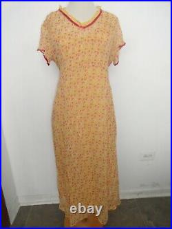 New April Cornell Yellow Berry Dress XL 2pc Slip Vintage Romantic Victorian