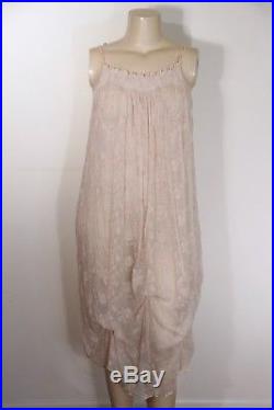 New Magnolia Pearl Silk Vintage Floral Lace Slip Dress In Blush