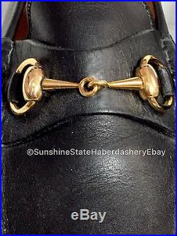 New Men's Vintage Gucci Horsebit Black Slip On Dress Shoes 10.5 US 43.5