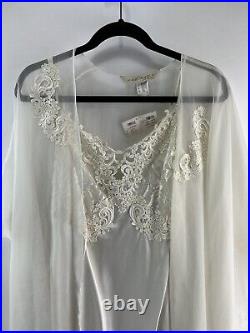 New NOS Vintage Lane Bryant Intimates White Bridal Peignoir Nightgown Sheer Robe