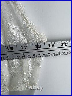 New NOS Vintage Lane Bryant Intimates White Bridal Peignoir Nightgown Sheer Robe